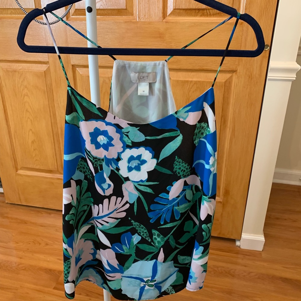 LOFT floral tank top size M